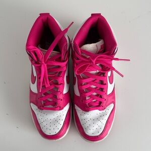 Nike Women's High-Top Sneakers in Hot Pink and White size 6.5